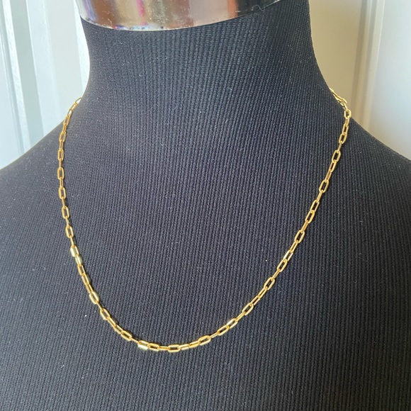 🚫SOLD🚫 REAL Saudi 18K Gold Paperclip Necklace 19.5” - Picture 2 of 7